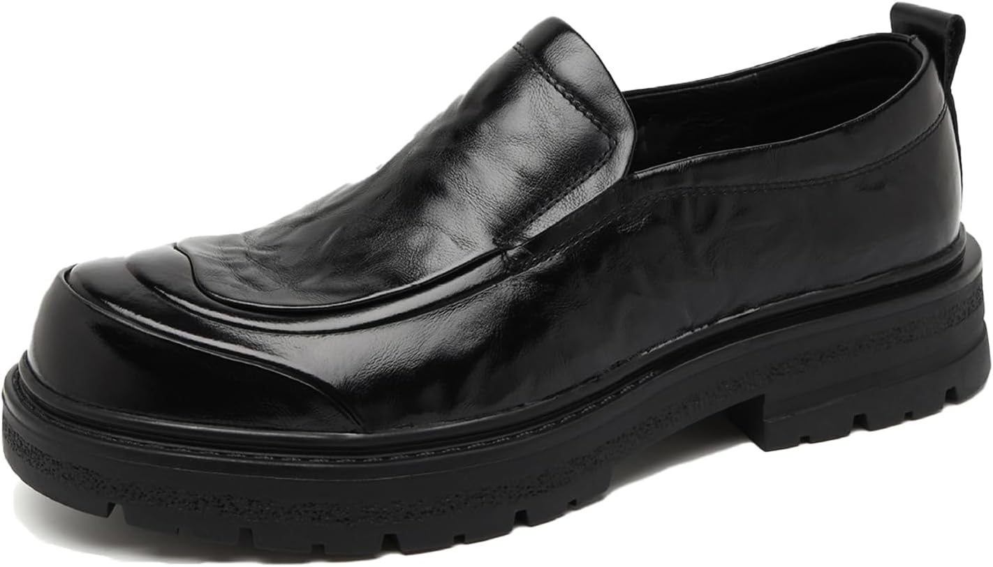 Мужские кожаные лоферы с широкой носовой частью на массивной подошве с грубой подошвой, классическая полировка, округлый носок, широкий каблук, нескользящие, удобные, без шнурков, деловая обувь для свадьбы и вечеринок Adkgbe, черный
Мужские кожаные лоферы с широкой носовой частью на массивной подошве с грубой подошвой, классическая полировка, округлый носок, широкий каблук, нескользящие, удобные, без шнурков, деловая обувь для свадьбы и вечеринок Adkgbe, черный