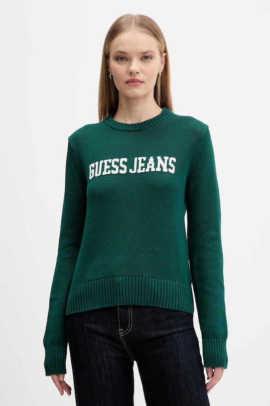 Хлопковый свитер Guess Jeans, зеленый
Хлопковый свитер Guess Jeans, зеленый