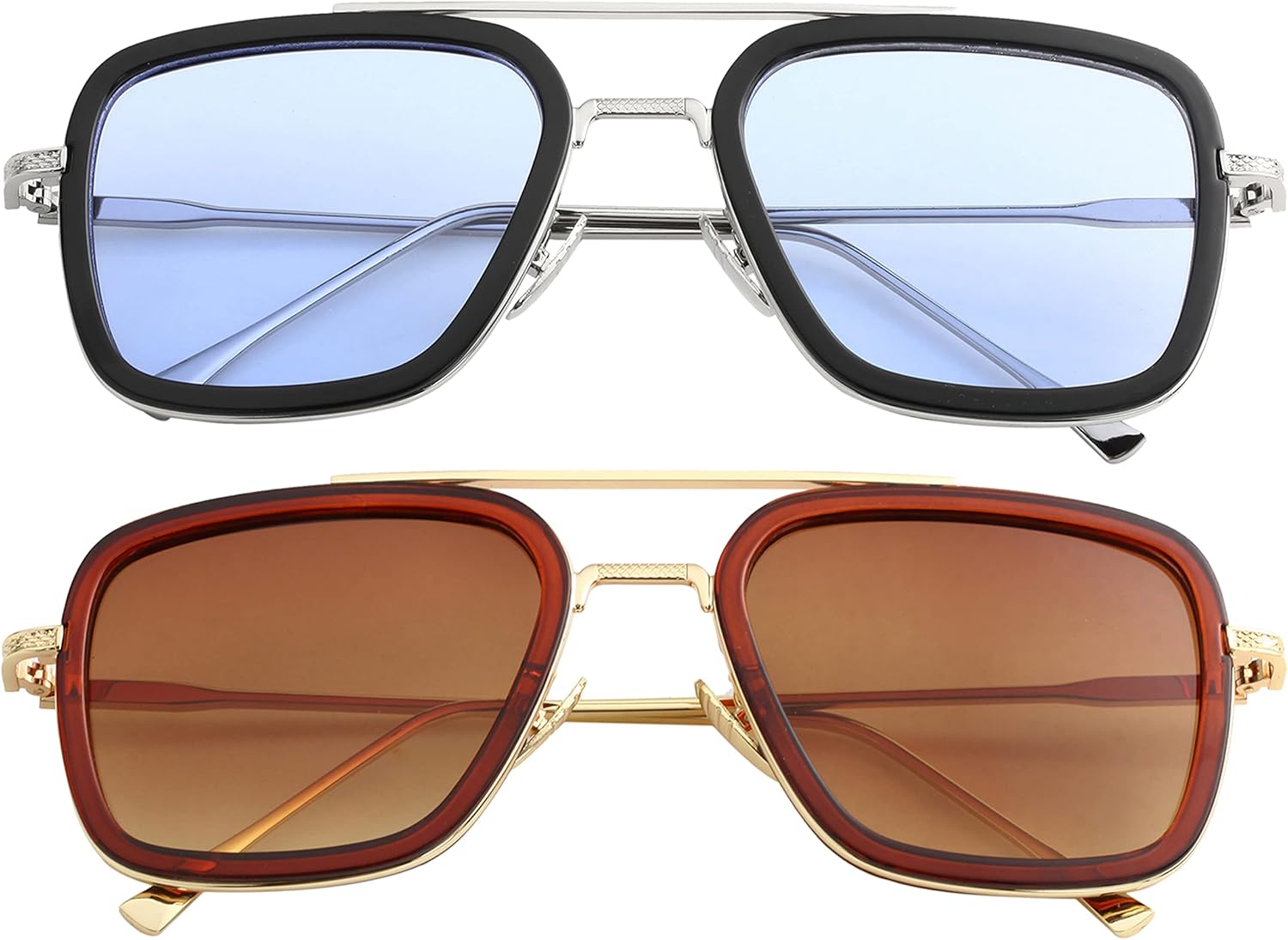 Поляризованные солнцезащитные очки Тони Старка от Kursan для мужчин и женщин, винтажная квадратная металлическая оправа, очки Железного человека и Человека-паука, 2 Pack(spider Man Same Color+gold/Brown/Gradient Brown)
Поляризованные солнцезащитные очки Тони Старка от Kursan для мужчин и женщин, винтажная квадратная металлическая оправа, очки Железного человека и Человека-паука, 2 Pack(spider Man Same Color+gold/Brown/Gradient Brown)
