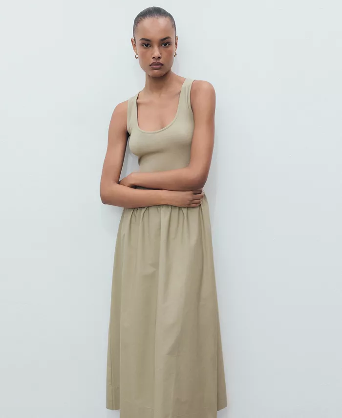 Женское расклешенное платье из комбинированной ткани MANGO, коричневый/бежевый
Женское расклешенное платье из комбинированной ткани MANGO, коричневый/бежевый