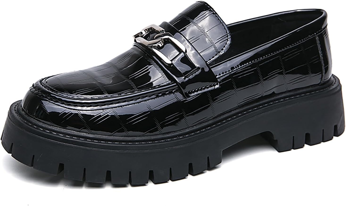 Мужские лоферы на платформе из лакированной кожи без шнурков, модный носок округлой формы, металлическое украшение, нескользящая толстая подошва, деловая обувь, повседневная, для вечеринок, свадьбы, выпускного Wenoreg, черный
Мужские лоферы на платформе из лакированной кожи без шнурков, модный носок округлой формы, металлическое украшение, нескользящая толстая подошва, деловая обувь, повседневная, для вечеринок, свадьбы, выпускного Wenoreg, черный