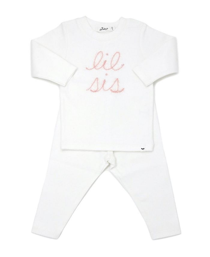 Детский розовый блестящий вышитый комплект из двух предметов "lil sis" для девочек - Baby oh baby!, слоновая кость/кремовый
Детский розовый блестящий вышитый комплект из двух предметов "lil sis" для девочек - Baby oh baby!, слоновая кость/кремовый