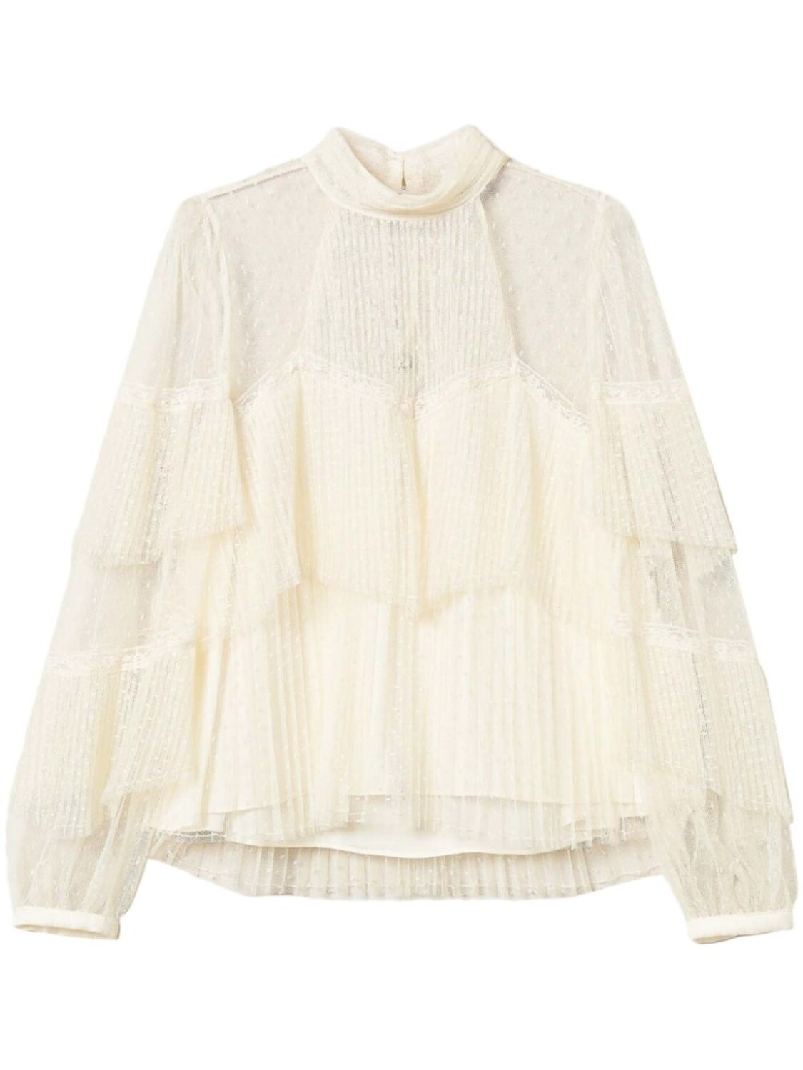 TWINSET плиссированная блузка из тюля, белый
TWINSET плиссированная блузка из тюля, белый