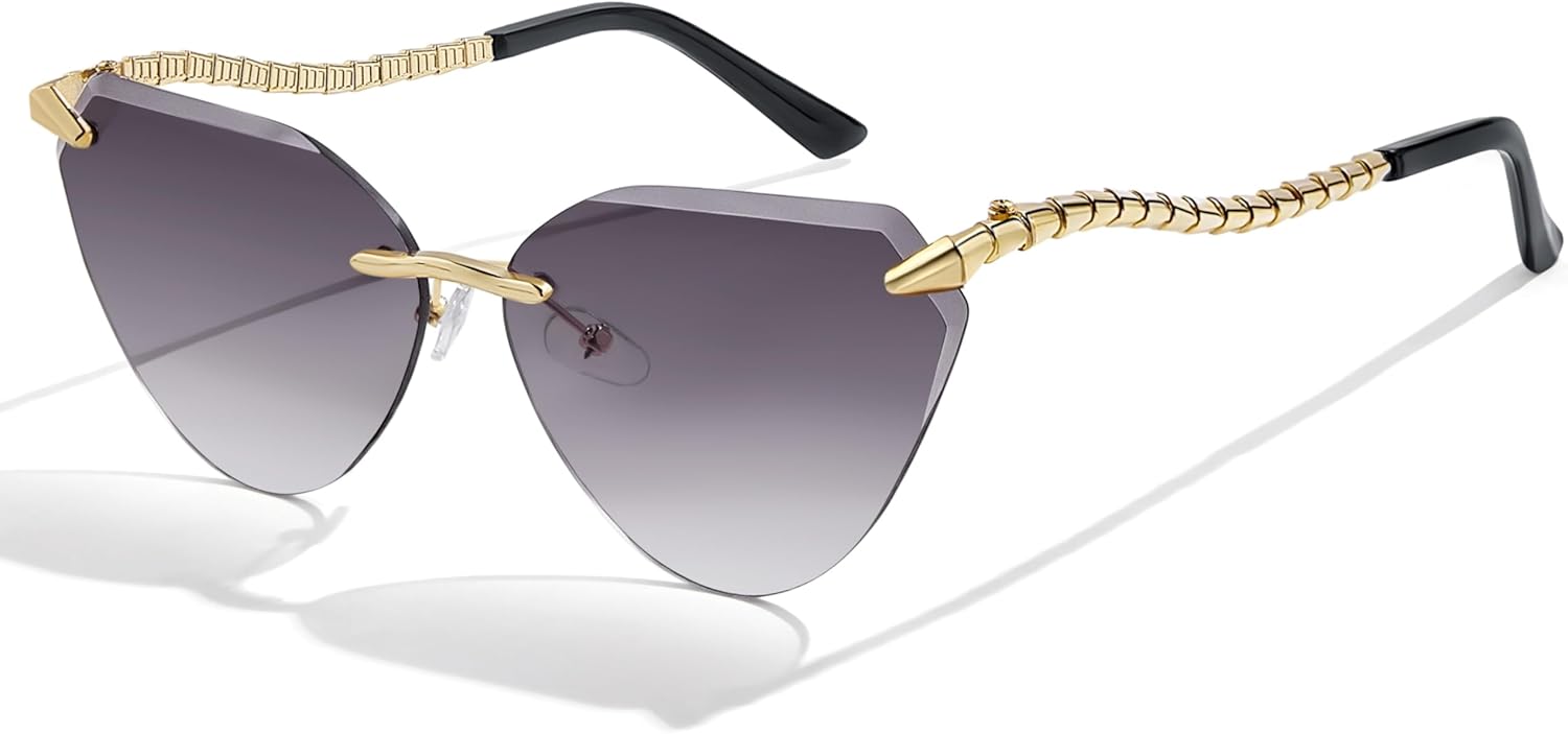 Ретро-солнцезащитные очки «кошачий глаз» для женщин и мужчин, винтажные модные солнцезащитные очки с металлическими дужками в форме змеи, защита от УФ-излучения UV400 Jcheupet, Y2k Gradient Black
Ретро-солнцезащитные очки «кошачий глаз» для женщин и мужчин, винтажные модные солнцезащитные очки с металлическими дужками в форме змеи, защита от УФ-излучения UV400 Jcheupet, Y2k Gradient Black