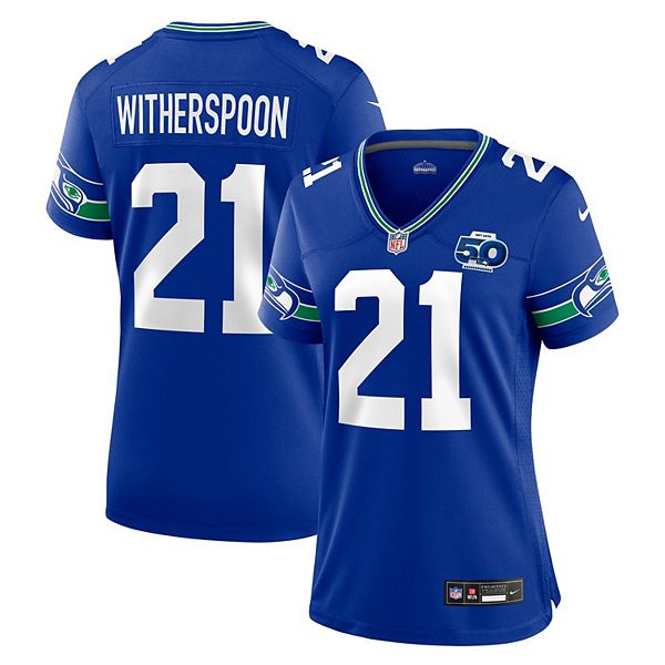 Женская игровая футболка Devon Witherspoon Seattle Seahawks Alternate 2 50th Season Nike
Женская игровая футболка Devon Witherspoon Seattle Seahawks Alternate 2 50th Season Nike