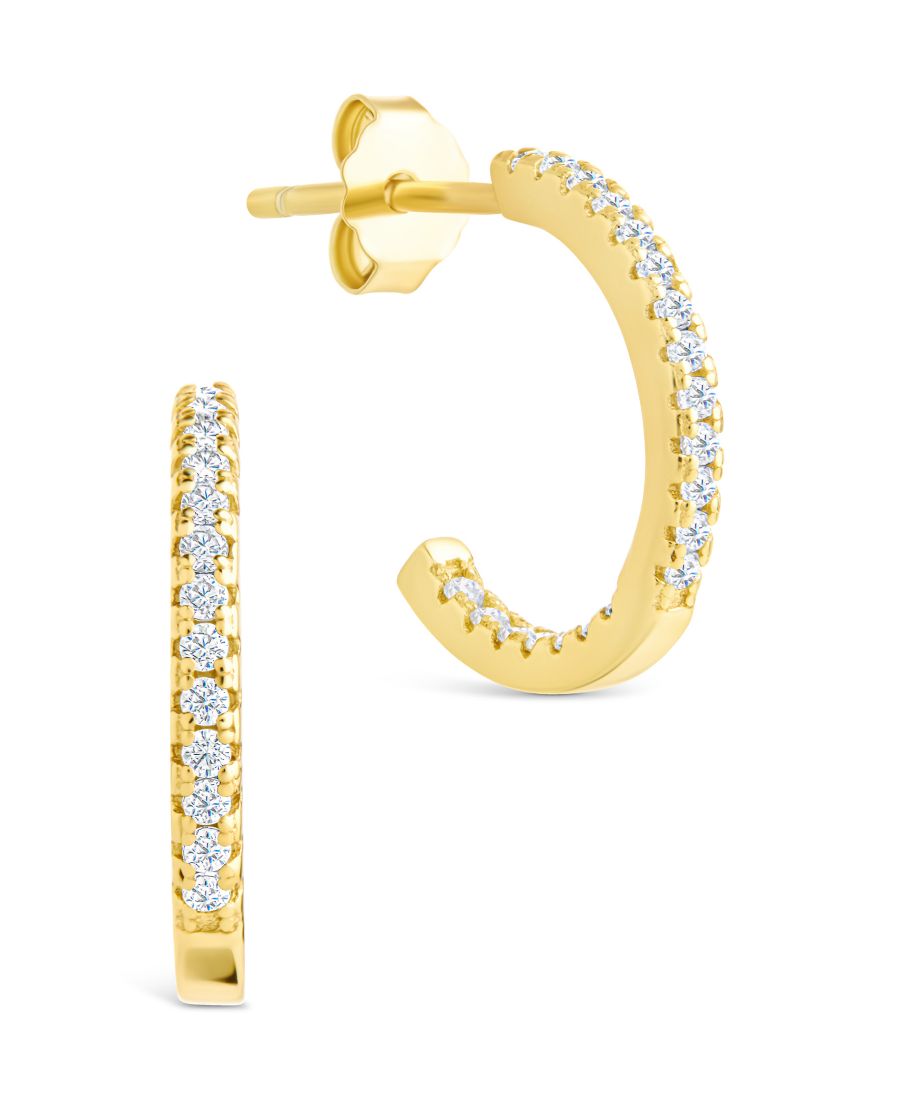 Серьги-кольца из стерлингового серебра с тонкой оправой Sterling Forever, Gold
Серьги-кольца из стерлингового серебра с тонкой оправой Sterling Forever, Gold