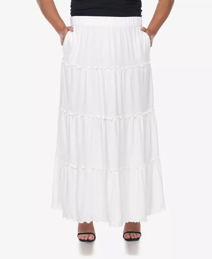 Юбка макси размера плюс с ярусами White Mark, белый
Юбка макси размера плюс с ярусами White Mark, белый