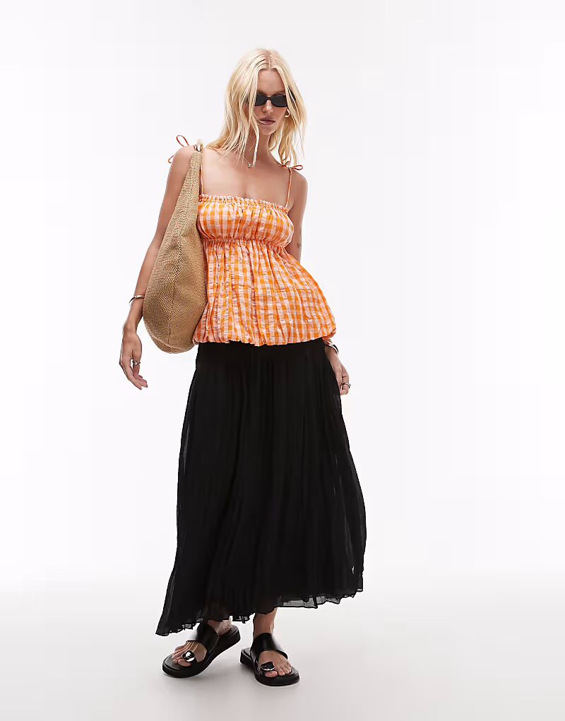 Юбка миди Mango со сборками, черная
Юбка миди Mango со сборками, черная