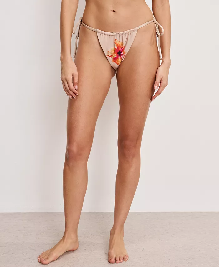 Женские атласные плавки-бикини с цветочным принтом и завязками Good American, коричневый
Женские атласные плавки-бикини с цветочным принтом и завязками Good American, коричневый