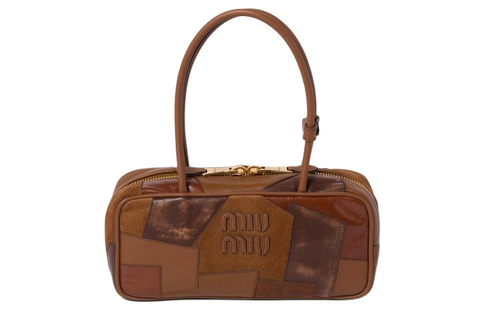 MIU MIU Женская кожаная сумка через плечо из телячьей кожи и овчины коньячного цвета 
MIU MIU Женская кожаная сумка через плечо из телячьей кожи и овчины коньячного цвета