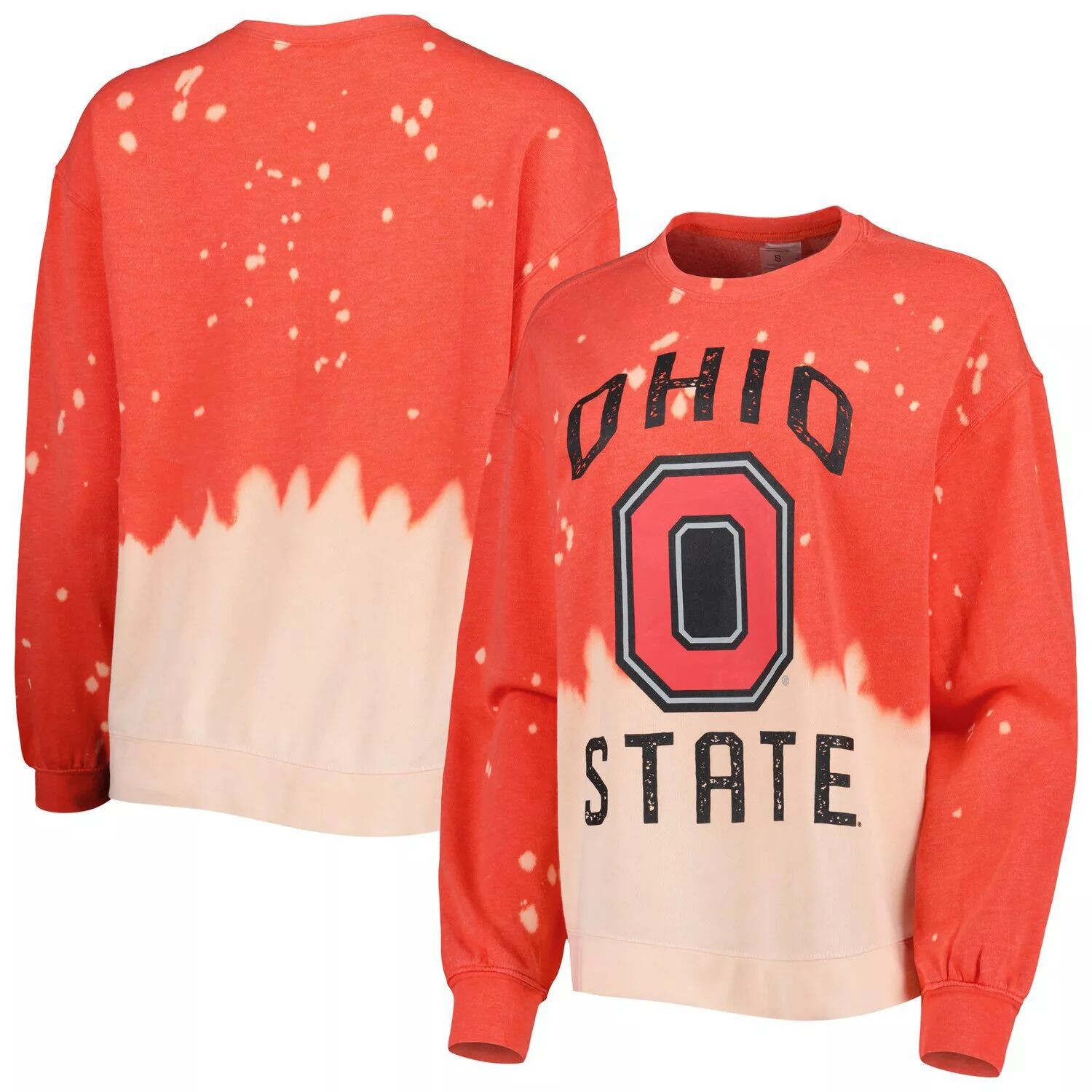 Женский пуловер Gameday Couture Scarlet Ohio State Buckeyes Twice As Nice с выцветшим пуловером, окрашенным в технике дип-дай