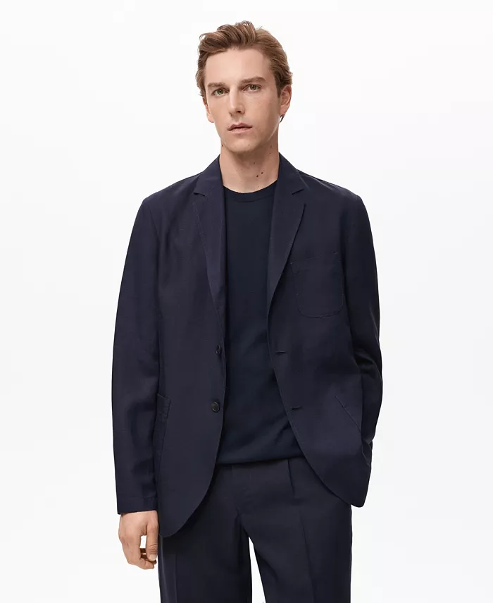 Мужской приталенный блазер из льна Mango, синий
Мужской приталенный блазер из льна Mango, синий