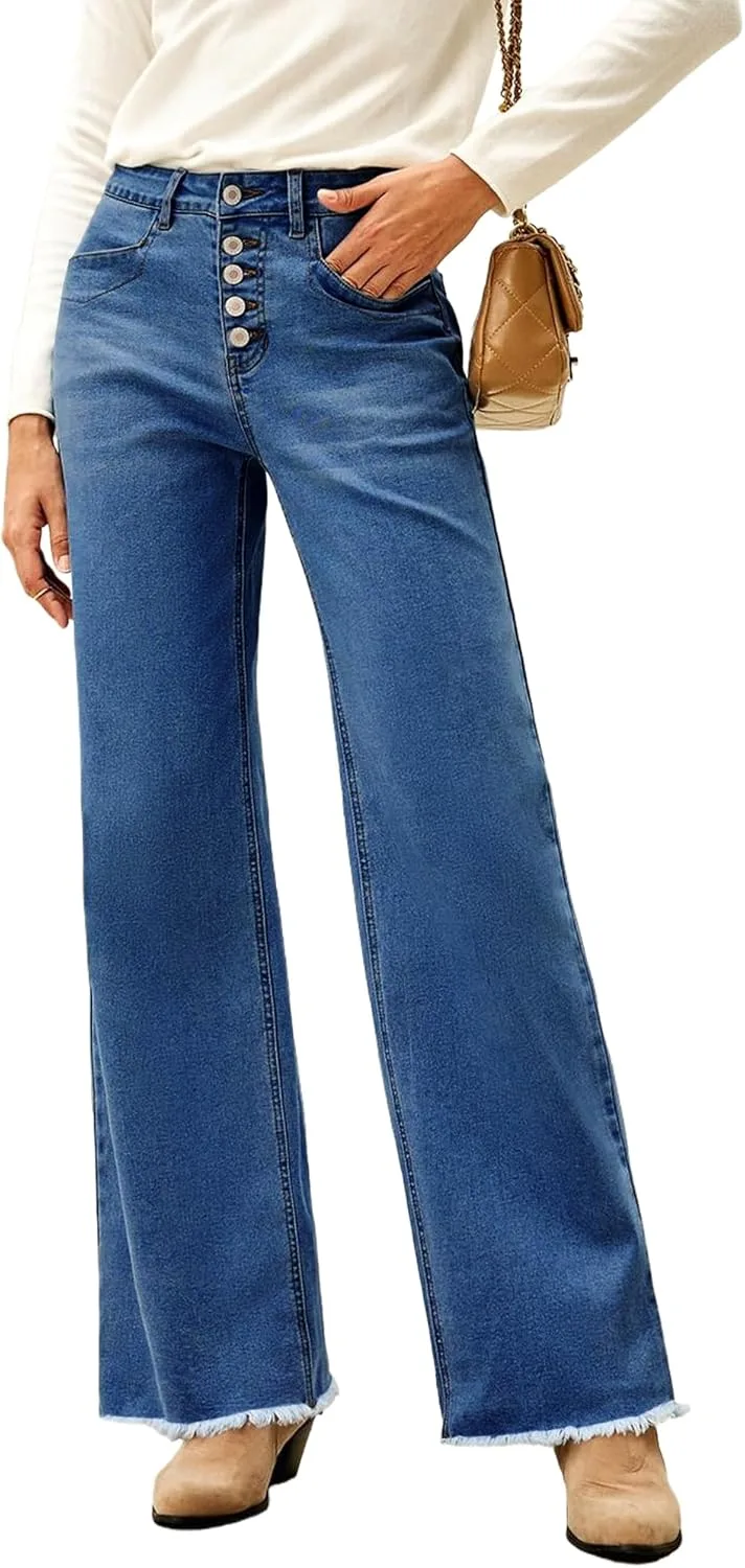 Модные женские джинсы baggy wide leg high rise stretchy с raw hem Flvsun
Модные женские джинсы baggy wide leg high rise stretchy с raw hem Flvsun