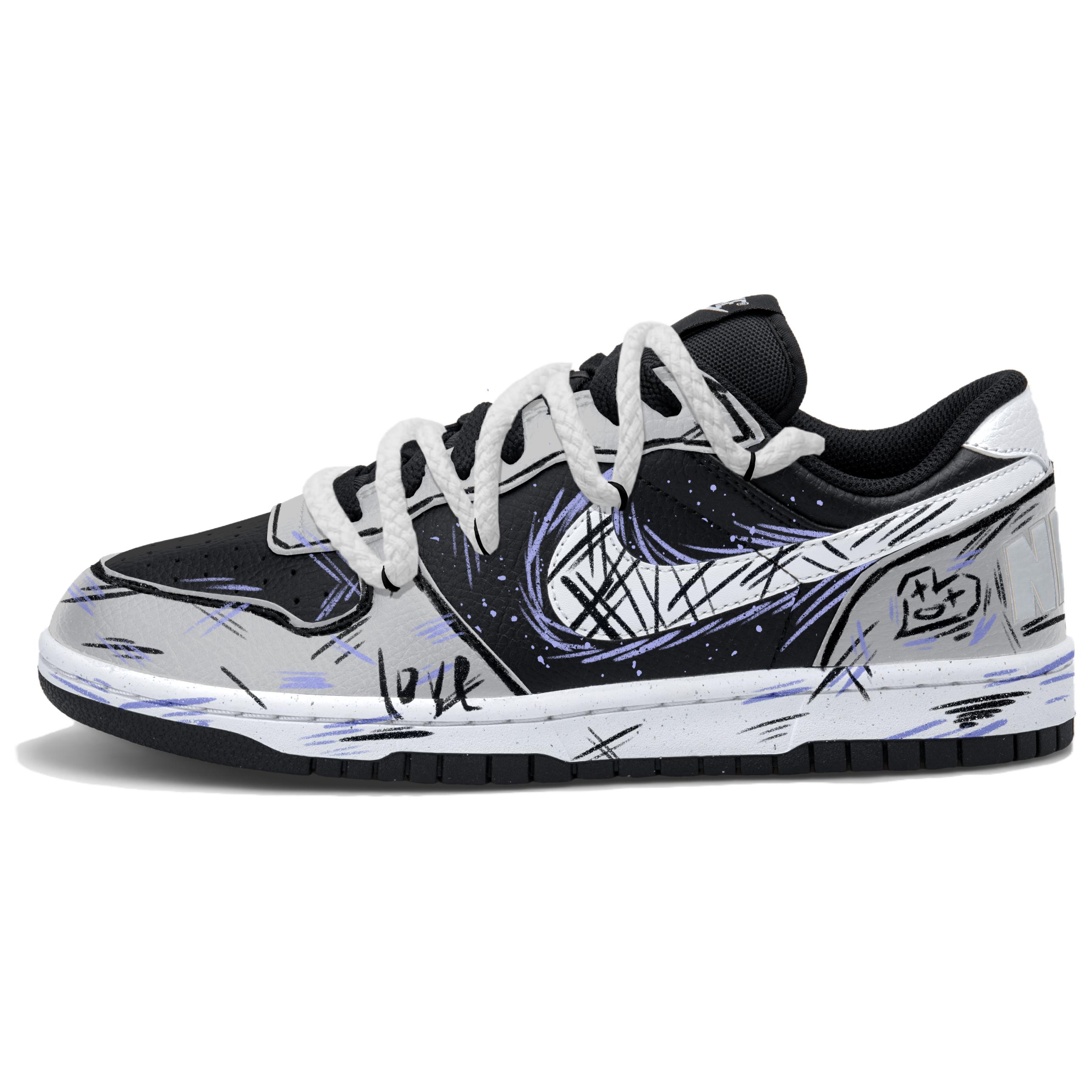 Nike Мужские низкие скейтбордистские кроссовки Big Low Top, белый, черный и серый
Nike Мужские низкие скейтбордистские кроссовки Big Low Top, белый, черный и серый