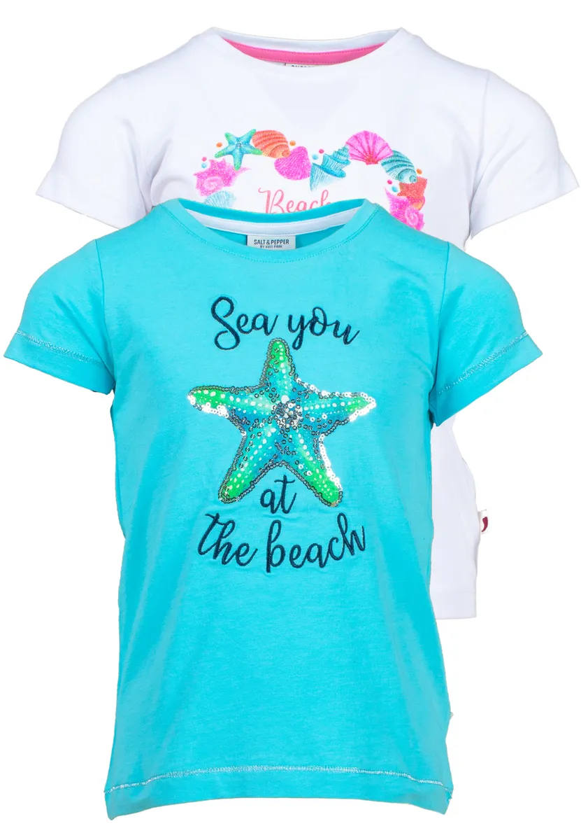 Футболка "СОЛЬ И ПЕРЕЦ" "Пляж" с блестящим принтом Salt And Pepper, бирюзовый 
Футболка "СОЛЬ И ПЕРЕЦ" "Пляж" с блестящим принтом Salt And Pepper, бирюзовый
