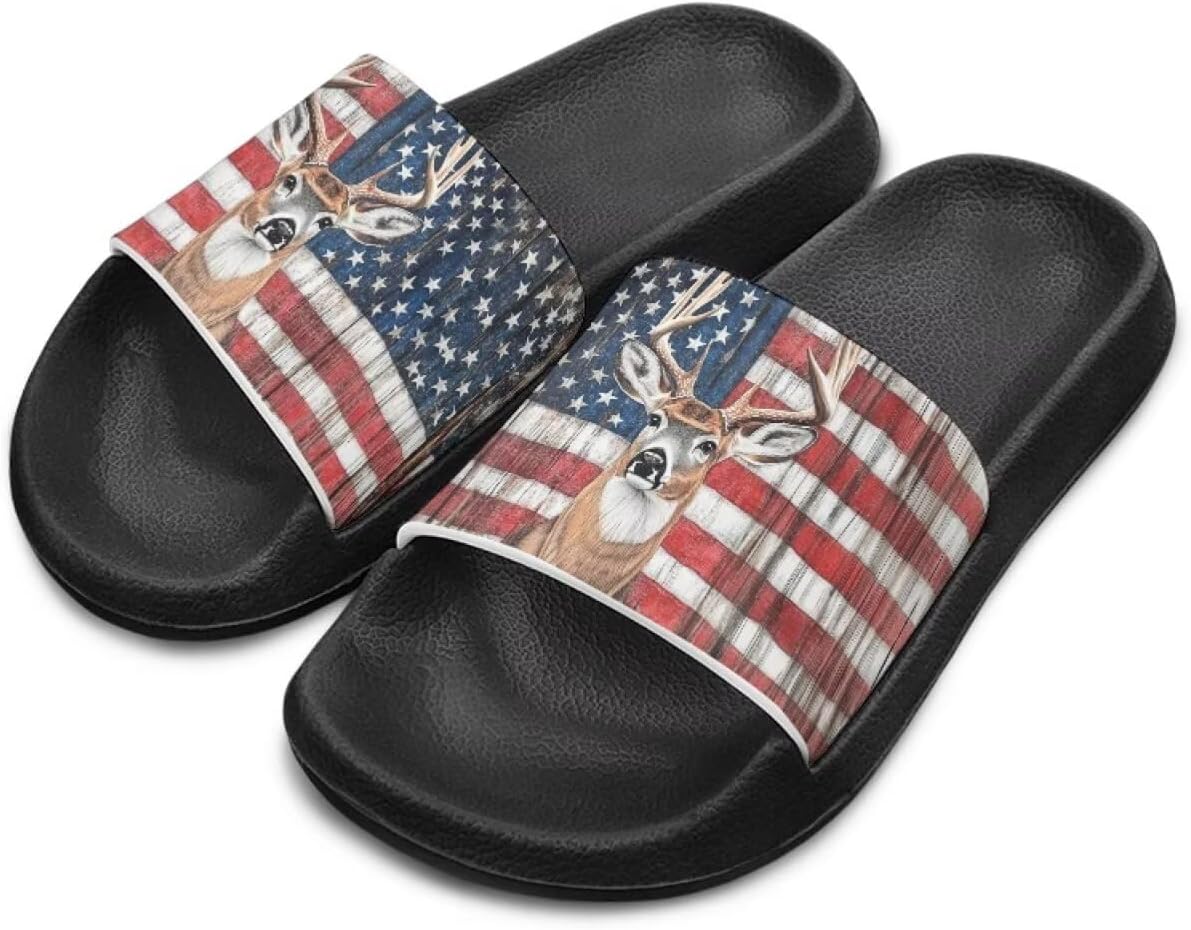 Детские шлепанцы для мальчиков и девочек, летние тапочки, для улицы, пляжа, бассейна, душа, спорта, подарок (младший/старший ребенок) Cugasmaru, American Flag Deer
Детские шлепанцы для мальчиков и девочек, летние тапочки, для улицы, пляжа, бассейна, душа, спорта, подарок (младший/старший ребенок) Cugasmaru, American Flag Deer