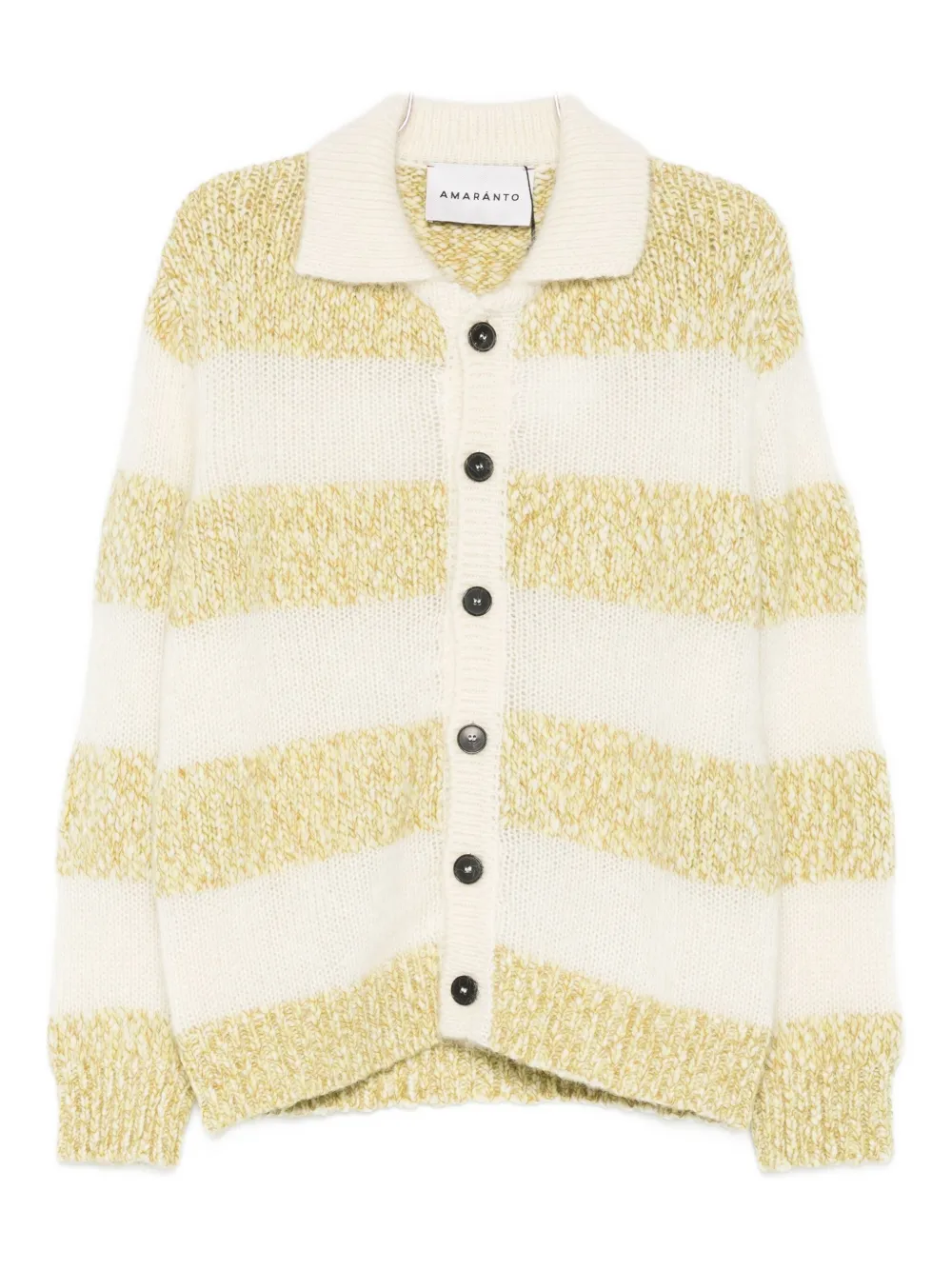 Кардиган в полоску с воротником-поло Amaranto, зеленый
Кардиган в полоску с воротником-поло Amaranto, зеленый