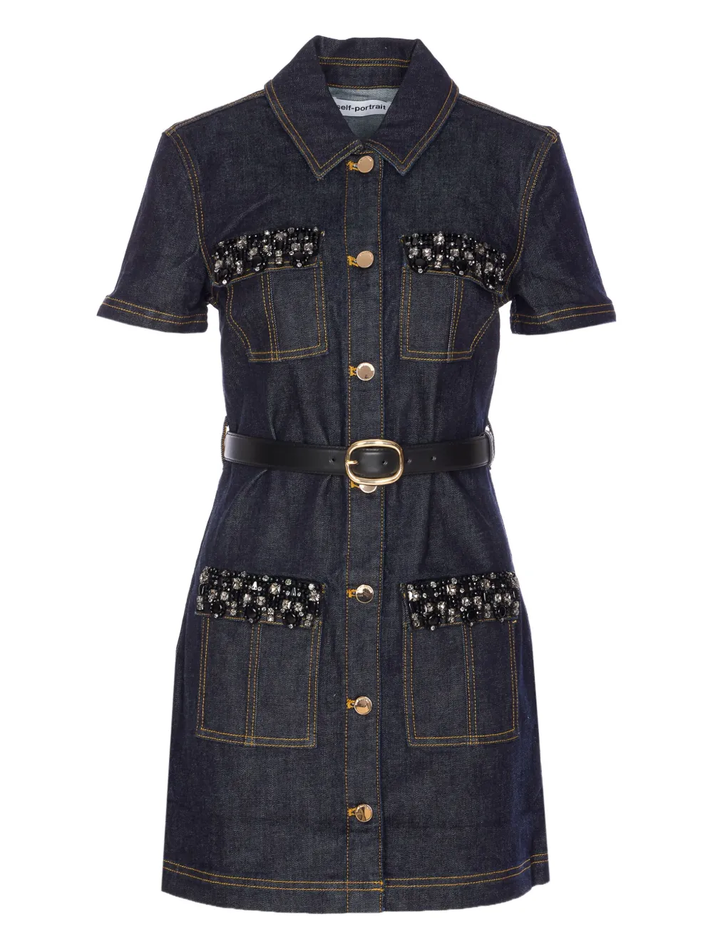 Мини-платье из денима с кристаллами Self-Portrait, синий
Мини-платье из денима с кристаллами Self-Portrait, синий
