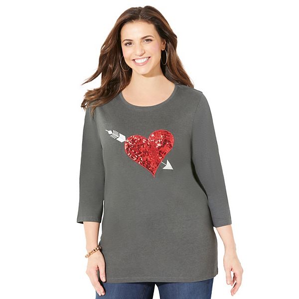 Женская футболка с блестками и принтом Plus Size Catherines, Heather Grey Hearts, Серый, Женская футболка с блестками и принтом Plus Size Catherines, Heather Grey Hearts
Женская футболка с блестками и принтом Plus Size Catherines, Heather Grey Hearts, Серый, Женская футболка с блестками и принтом Plus Size Catherines, Heather Grey Hearts