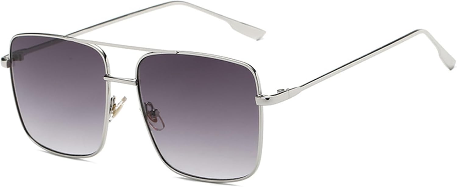 Модные большие квадратные солнцезащитные очки для женщин и мужчин, с двойной перемычкой, металлической оправой и плоскими зеркальными линзами Bsreyeop, (Sliver Frame/Gradient Gray Lens B3)
Модные большие квадратные солнцезащитные очки для женщин и мужчин, с двойной перемычкой, металлической оправой и плоскими зеркальными линзами Bsreyeop, (Sliver Frame/Gradient Gray Lens B3)