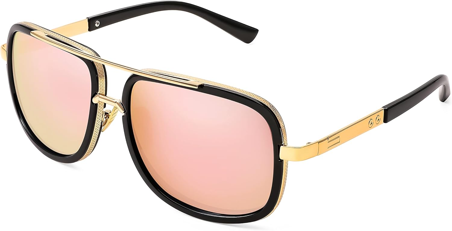 FEISEDY Ретро-модные солнцезащитные очки-авиаторы для женщин и мужчин, классические винтажные квадратные солнцезащитные очки в стиле 70-х, большие металлические линзы, B2321, 006 Gold Frame/Pink Mirrored Lens
FEISEDY Ретро-модные солнцезащитные очки-авиаторы для женщин и мужчин, классические винтажные квадратные солнцезащитные очки в стиле 70-х, большие металлические линзы, B2321, 006 Gold Frame/Pink Mirrored Lens