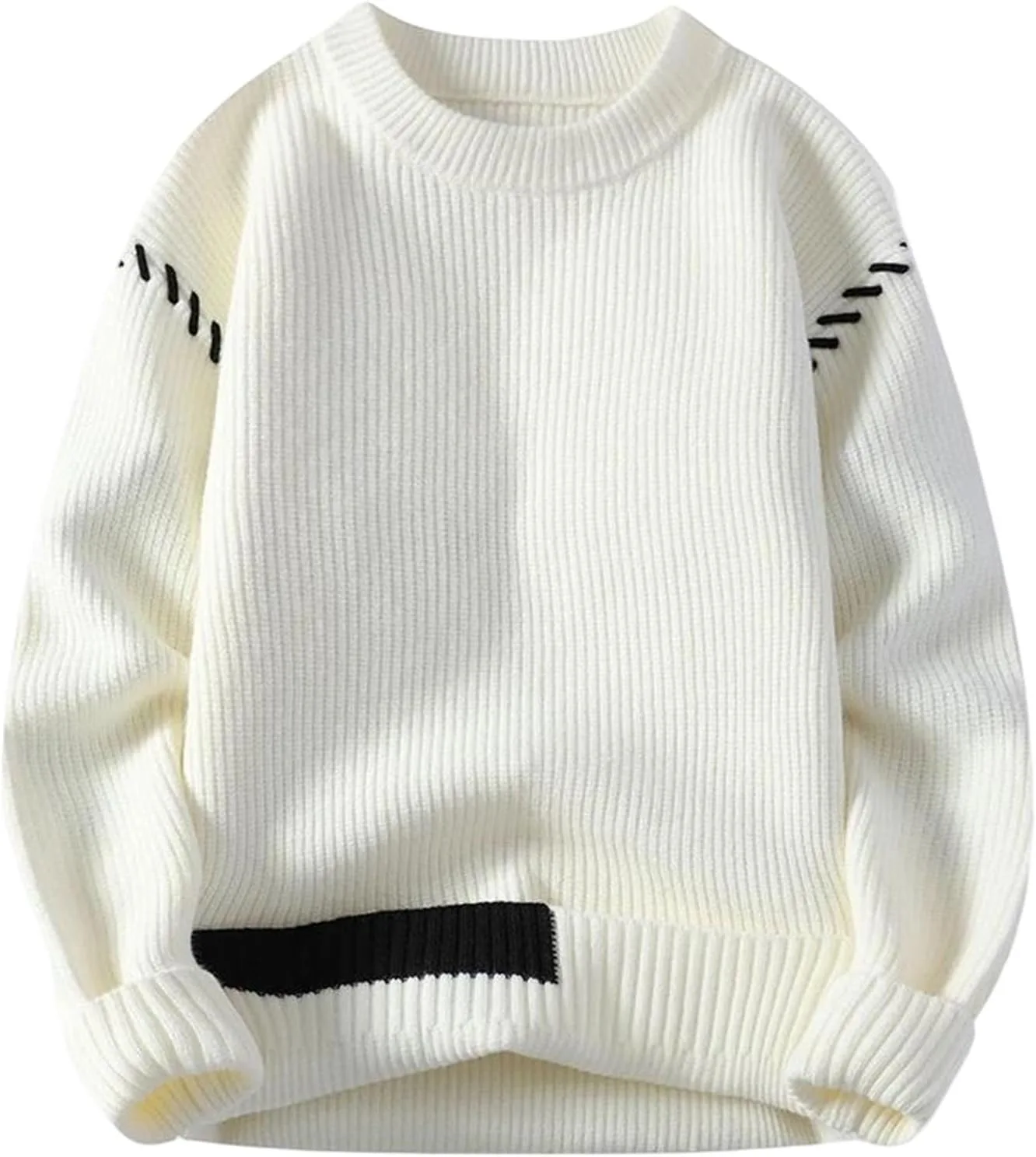 Мужской теплый вязаный свитер с круглым вырезом и длинными рукавами
Мужской теплый вязаный свитер с круглым вырезом и длинными рукавами