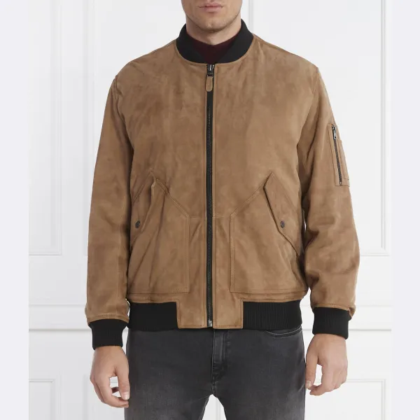 Кожаный бомбер Leato классического кроя Hugo, коричневый
Кожаный бомбер Leato классического кроя Hugo, коричневый