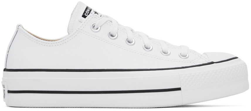 Белые кожаные низкие кеды Chuck Taylor All Star на платформе Converse, белый/черный/белый
Белые кожаные низкие кеды Chuck Taylor All Star на платформе Converse, белый/черный/белый
