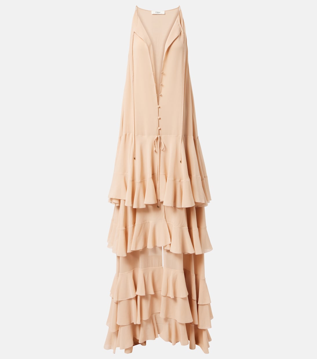 Длинное платье из многослойного шелкового жоржета Chloé, Creamy Beige
Длинное платье из многослойного шелкового жоржета Chloé, Creamy Beige