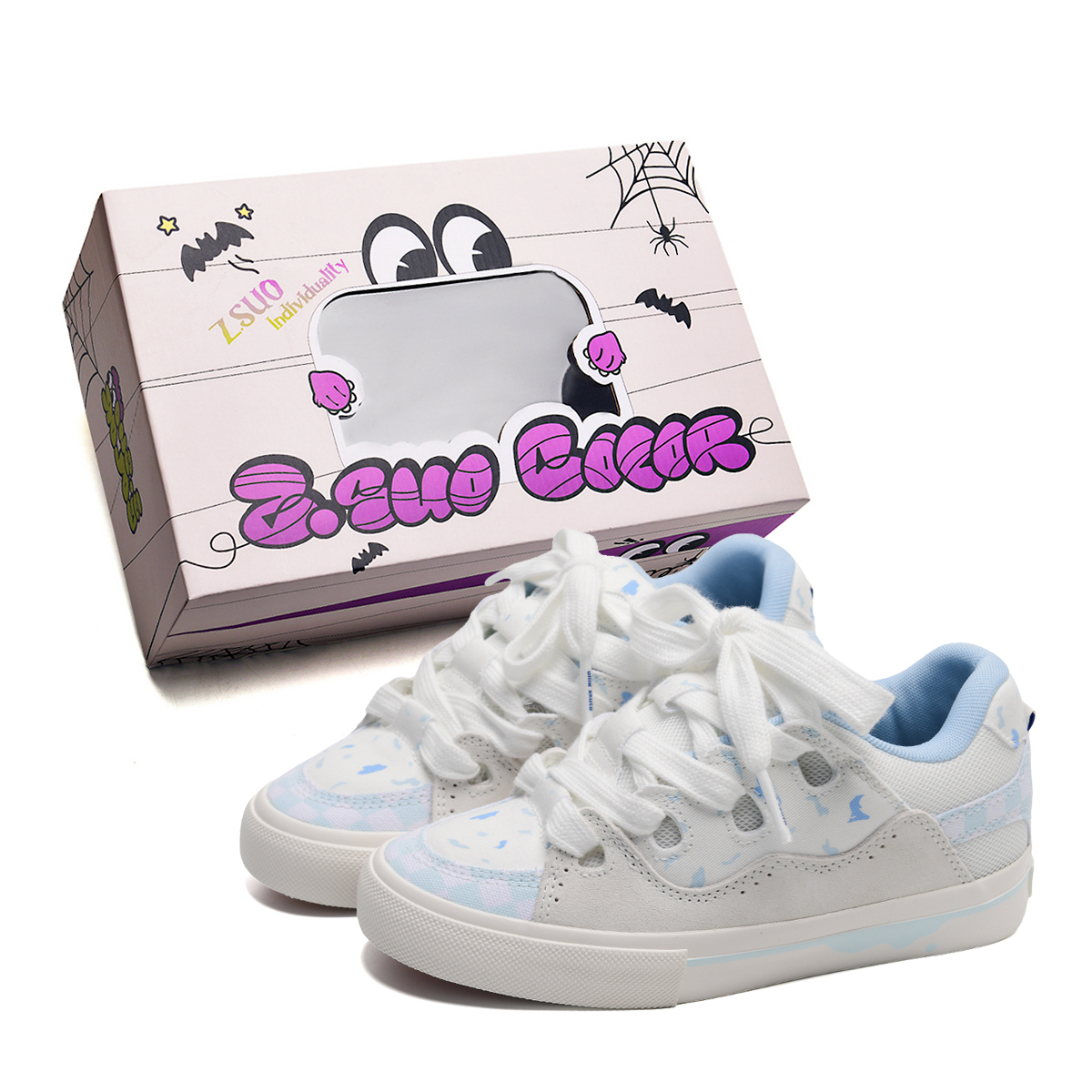 Z.SUO Абразивостойкие легкие дышащие низкие скейтерские кроссовки с эффектом увеличения роста унисекс кремово-голубые, цвет Cream Blue
Z.SUO Абразивостойкие легкие дышащие низкие скейтерские кроссовки с эффектом увеличения роста унисекс кремово-голубые, цвет Cream Blue