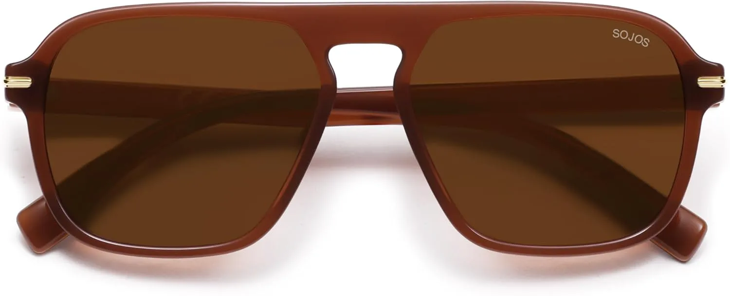Солнцезащитные очки SOJOS Retro Aviator с поляризацией для мужчин и женщин, модные винтажные квадратные очки-пилот для мужчин SJ2370, Milky Brown Frame Brown Lens
Солнцезащитные очки SOJOS Retro Aviator с поляризацией для мужчин и женщин, модные винтажные квадратные очки-пилот для мужчин SJ2370, Milky Brown Frame Brown Lens
