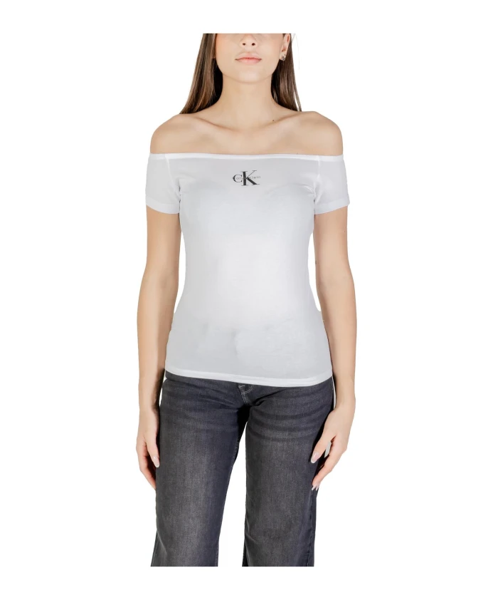 Белая футболка с вырезом-лодочкой Calvin Klein Jeans, белый
Белая футболка с вырезом-лодочкой Calvin Klein Jeans, белый