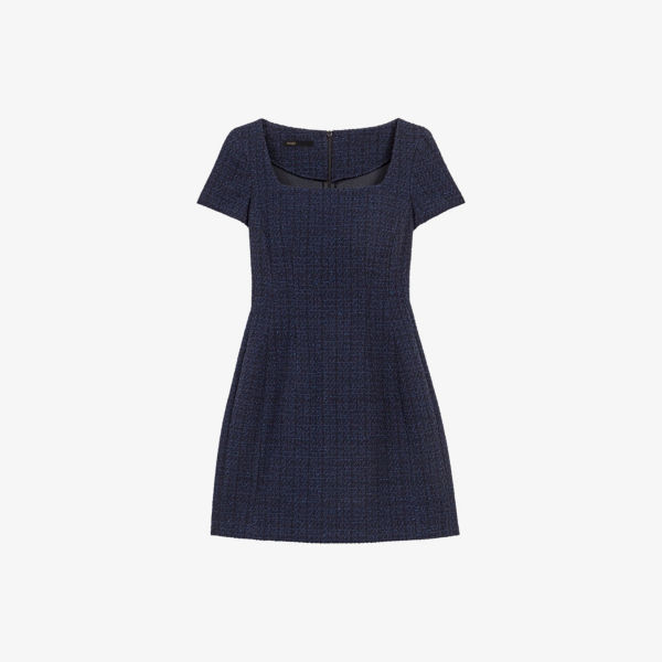 Платье мини Maje из твида с квадратным вырезом из смесового хлопка, синий
Платье мини Maje из твида с квадратным вырезом из смесового хлопка, синий