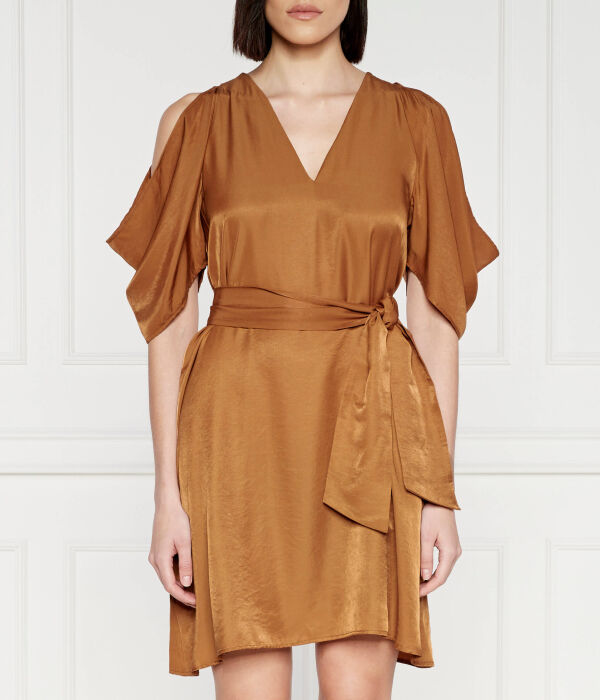 Платье женское Liu Jo из вискозы с поясом и открытыми плечами, коричневый
Платье женское Liu Jo из вискозы с поясом и открытыми плечами, коричневый