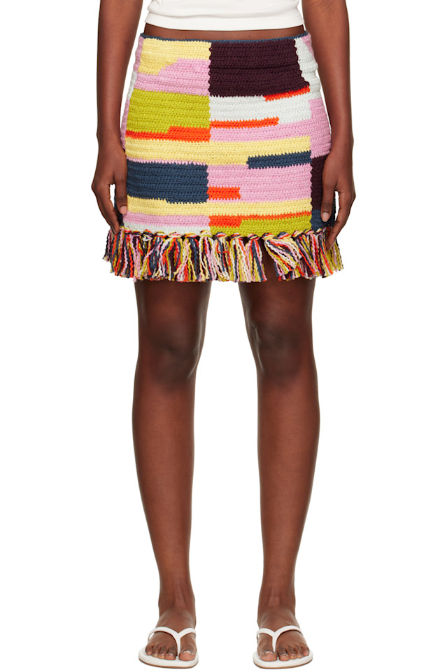 Вязаная мини-юбка с бахромой The Elder Statesman, цвет sunset patchwork
Вязаная мини-юбка с бахромой The Elder Statesman, цвет sunset patchwork