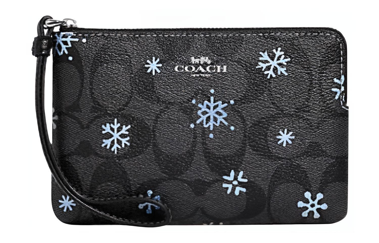 COACH Угловая молния ПВХ наручный клатч малый размер женский черный
COACH Угловая молния ПВХ наручный клатч малый размер женский черный