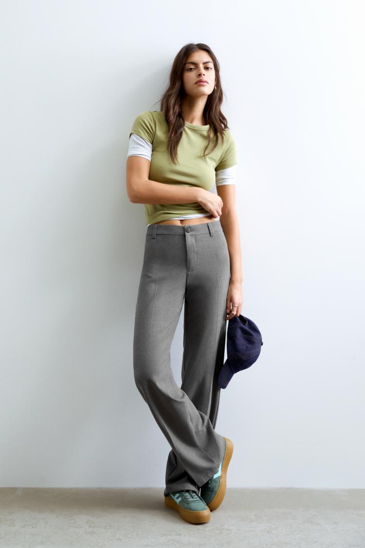 Элегантные брюки прямого кроя с высокой талией Pull And Bear, серый
Элегантные брюки прямого кроя с высокой талией Pull And Bear, серый