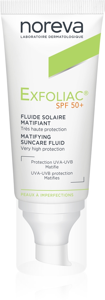 Матирующий солнцезащитный флюид Exfoliac SPF 50+, защитный матирующий флюид для лица SPF 50+ Noreva, 40 мл
Матирующий солнцезащитный флюид Exfoliac SPF 50+, защитный матирующий флюид для лица SPF 50+ Noreva, 40 мл
