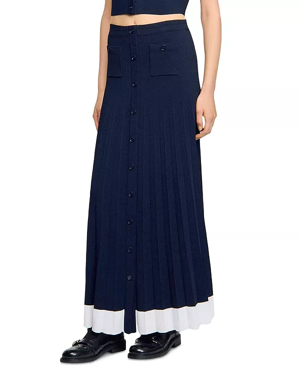 Длинная двухцветная вязаная юбка Sandro, синий
Длинная двухцветная вязаная юбка Sandro, синий