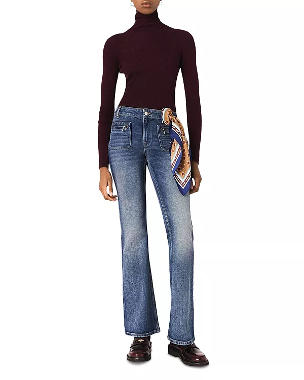 Джинсы-Клеш с застежкой-молнией и расклешенными штанинами, синего цвета. Maje, синий
Джинсы-Клеш с застежкой-молнией и расклешенными штанинами, синего цвета. Maje, синий