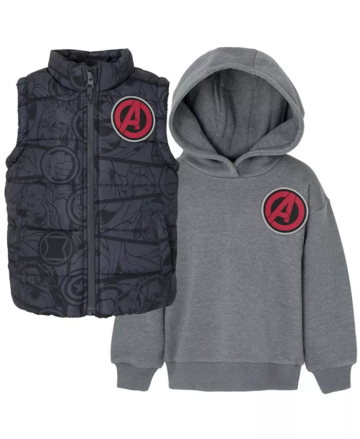 Мальчиковый комбинезон Marvel Zip Up Vest 2fer с курткой и толстовкой с капюшоном из флиса Avengers, мультиколор
Мальчиковый комбинезон Marvel Zip Up Vest 2fer с курткой и толстовкой с капюшоном из флиса Avengers, мультиколор