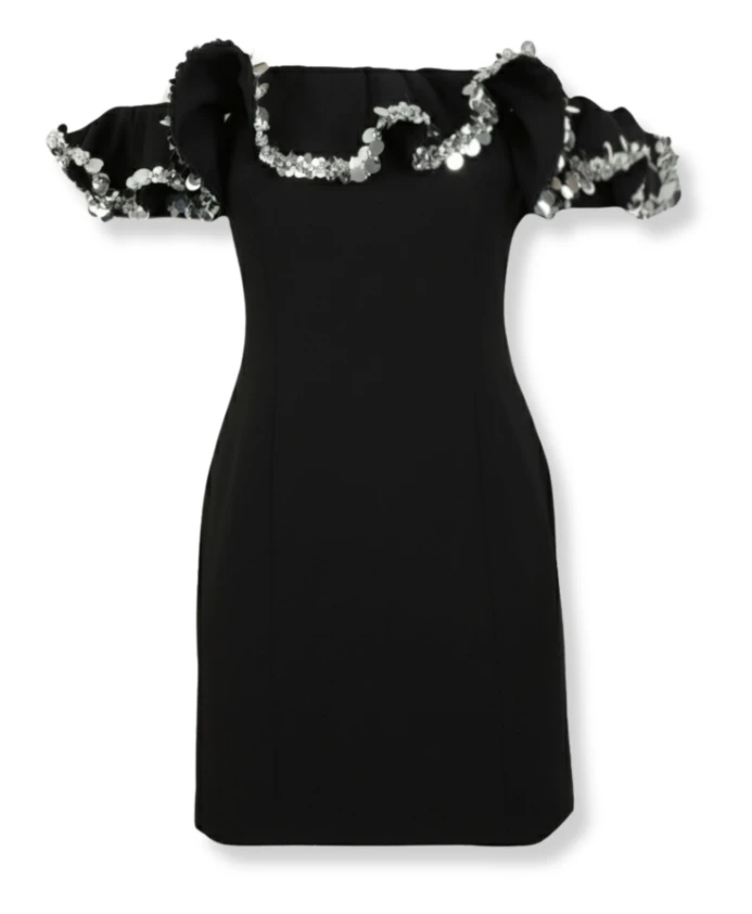 Мини-Платье из крепа с оборками Rotate Birger Christensen, черный
Мини-Платье из крепа с оборками Rotate Birger Christensen, черный