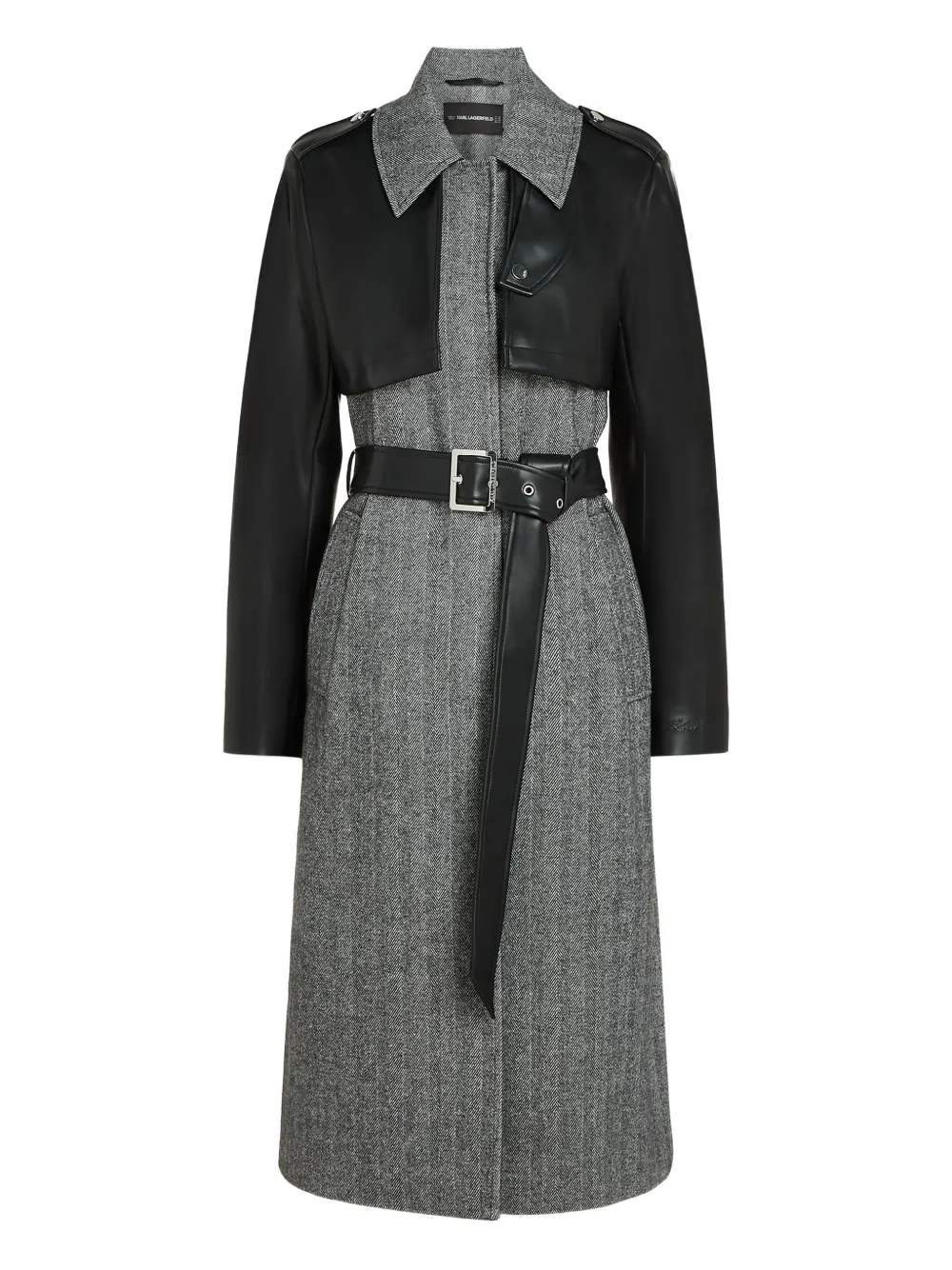 Пальто с поясом и узором в елочку KARL LAGERFELD, черный
Пальто с поясом и узором в елочку KARL LAGERFELD, черный
