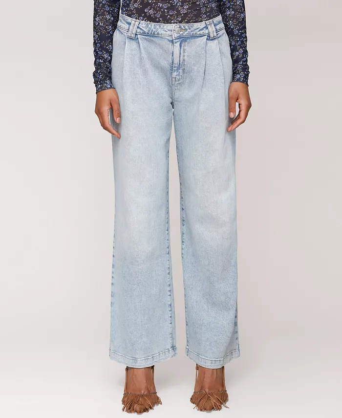 Женские джинсы со складками спереди и широкими штанинами Avec Les Filles, синий 
Женские джинсы со складками спереди и широкими штанинами Avec Les Filles, синий