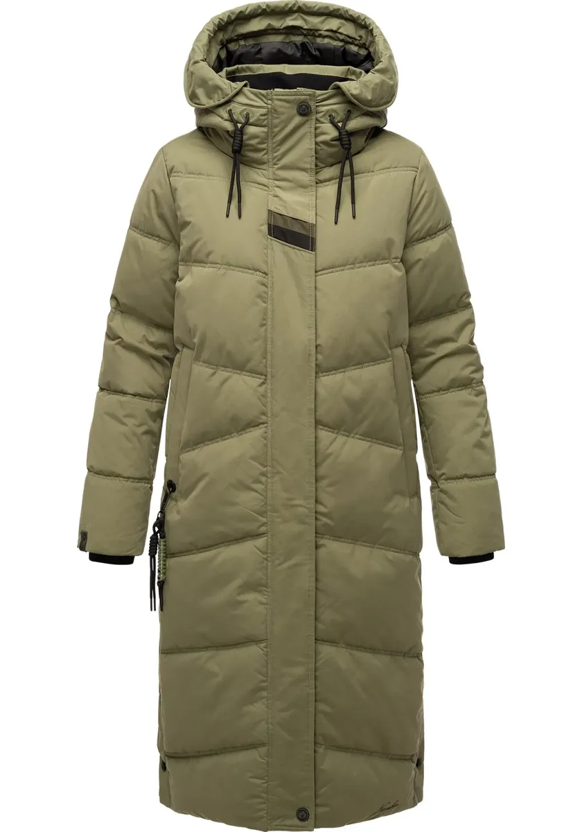 Стеганое пальто Наваху "Кушельмауси", современное женское зимнее пальто с большим капюшоном Navahoo, зеленый