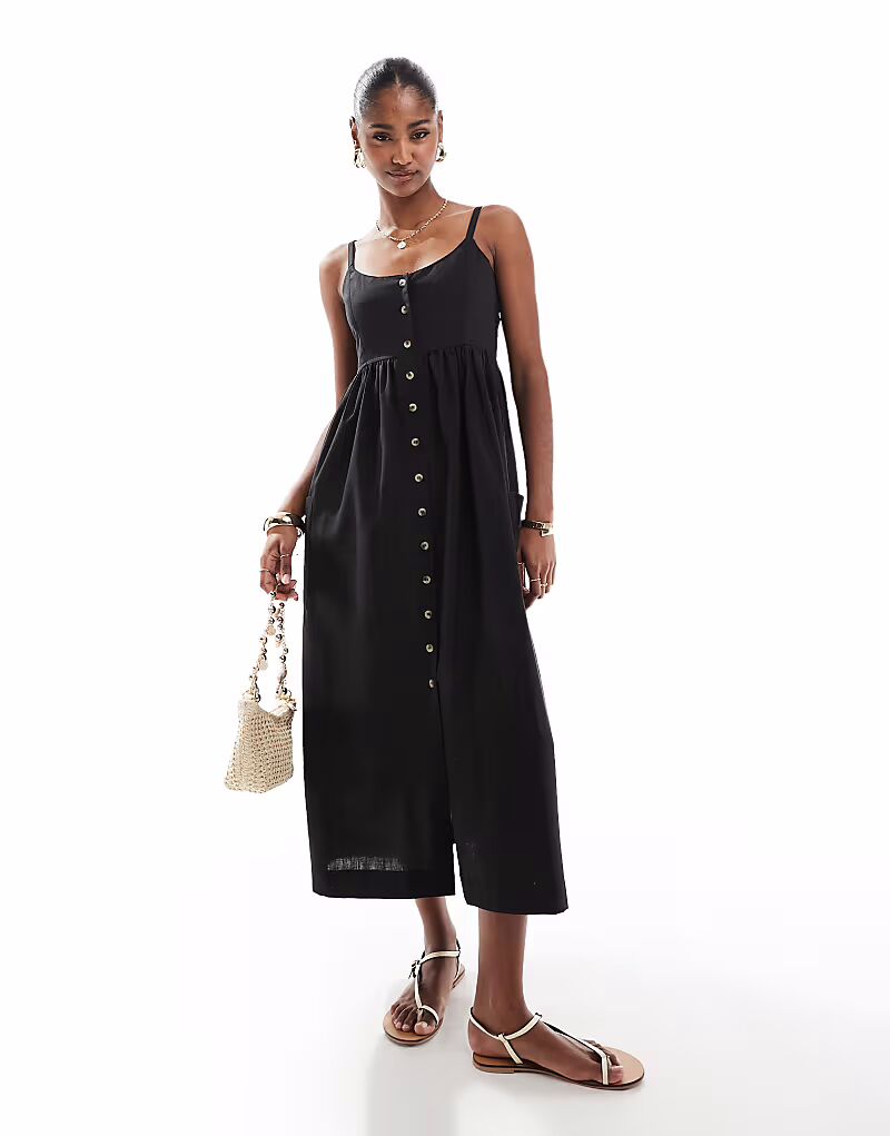 Платье миди Brave Soul на бретелях и пуговицах черного цвета
Платье миди Brave Soul на бретелях и пуговицах черного цвета