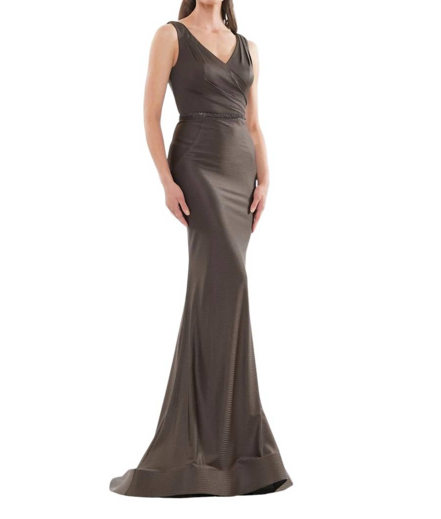 Платье-труба с узором «елочка» и клеш в темно-серо-коричневом цвете Marsoni by Colors
Платье-труба с узором «елочка» и клеш в темно-серо-коричневом цвете Marsoni by Colors