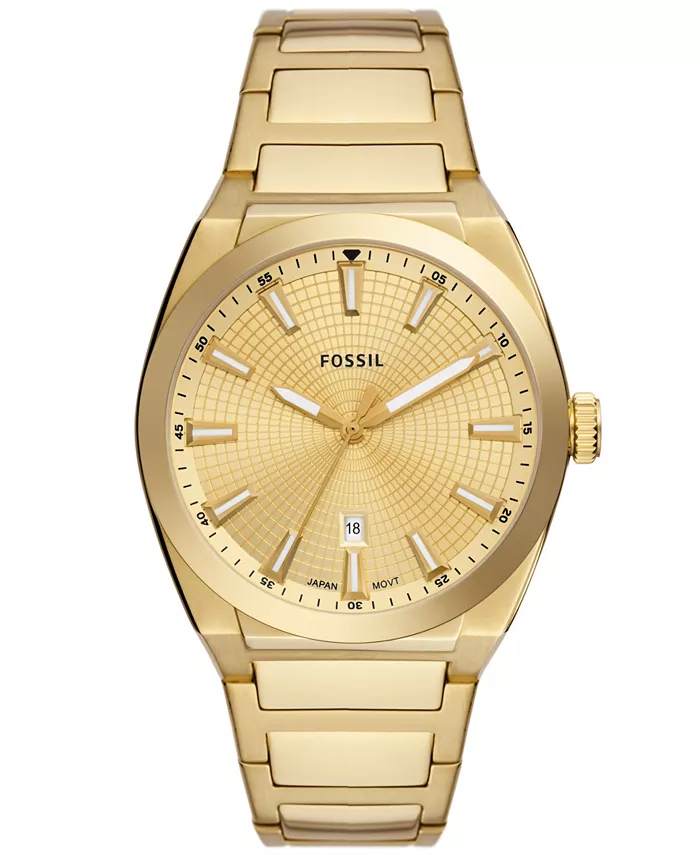 Мужские часы Everett с тремя стрелками, датой, золотистым покрытием и браслетом из нержавеющей стали, 42 мм Fossil
Мужские часы Everett с тремя стрелками, датой, золотистым покрытием и браслетом из нержавеющей стали, 42 мм Fossil