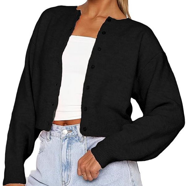 Женский короткий вязаный кардиган slim-fit на пуговицах Joyjoy, Black
Женский короткий вязаный кардиган slim-fit на пуговицах Joyjoy, Black