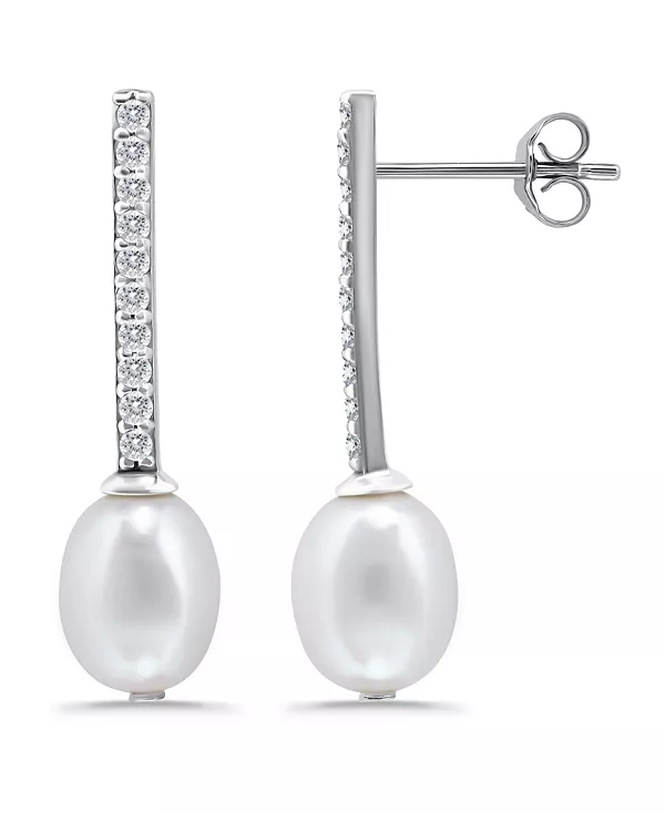 Серьги-Подвески из белого культивированного жемчуга и кубического циркония Macy'S, silver
Серьги-Подвески из белого культивированного жемчуга и кубического циркония Macy'S, silver